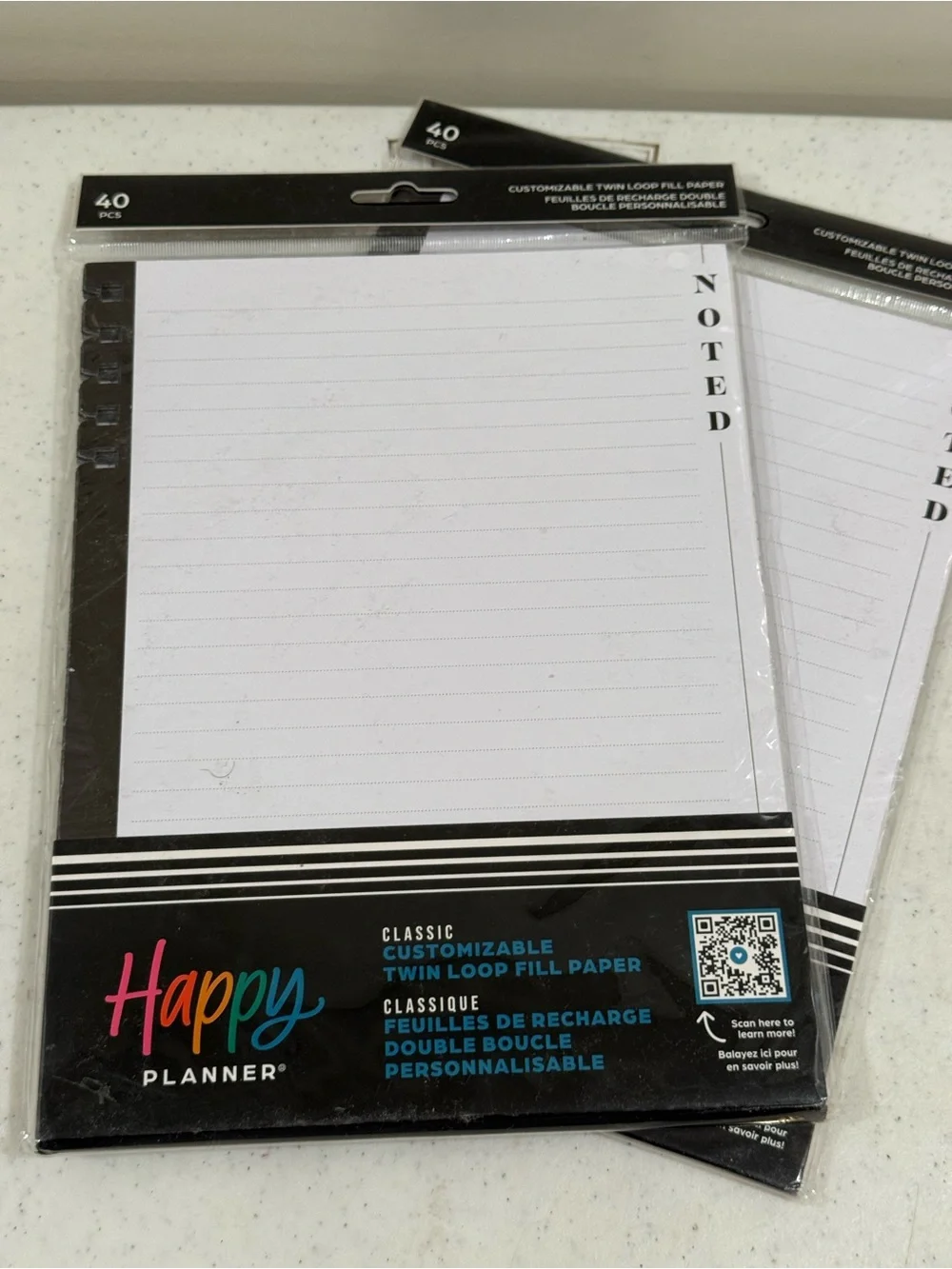 NEW Happy Planner Classic Twin Loop Fill Paper - Noted Lined Refill Trio